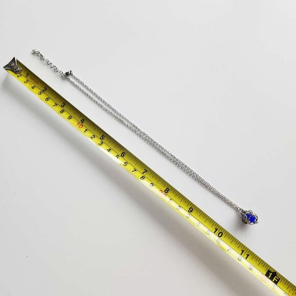 Vintage blue and silver fairy necklace with a small silver chain - Picture 6 of 11